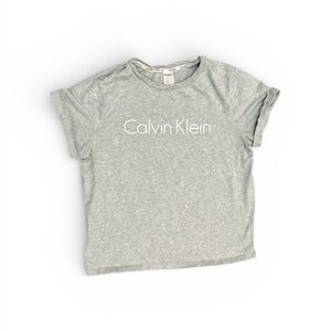 Calvin Klein Gray Logo Sleep Tee T-Shirt Loungewear Women’s Size Medium